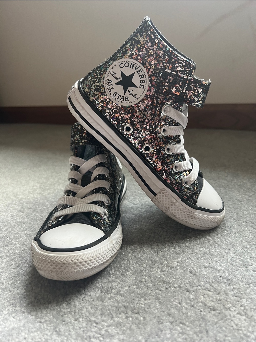 Converse Kids Black Glitter High-Top Sneakers